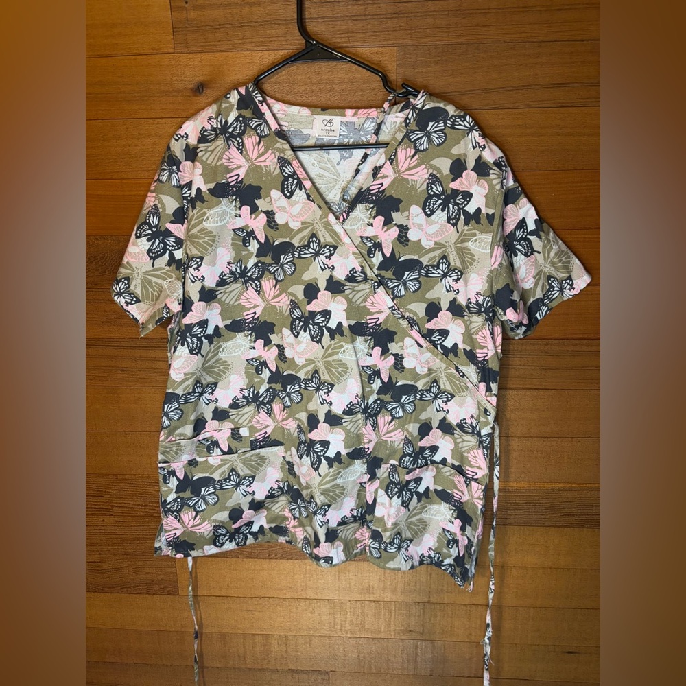 Camo Butterfly Scrub Top